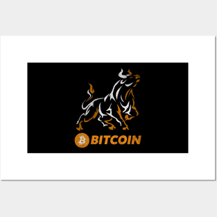 Bull Market Bitcoin BTC Coin To The Moon Crypto Token Cryptocurrency Wallet Birthday Gift For Men Women Kids Posters and Art